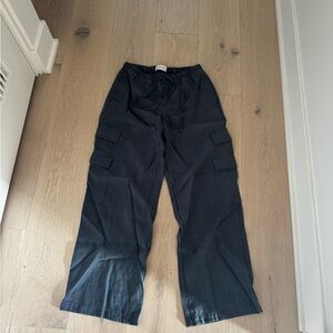 Gray Pull On Cargo Pants